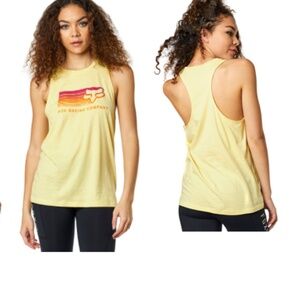 🦊💫  Fox Racing Drifter Womens Tank Top • Light Yellow •  XS  ☀️